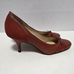 Ann Taylor Loft Orange Leather Heels Sz 7M